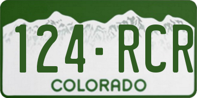 CO license plate 124RCR
