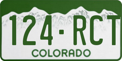 CO license plate 124RCT
