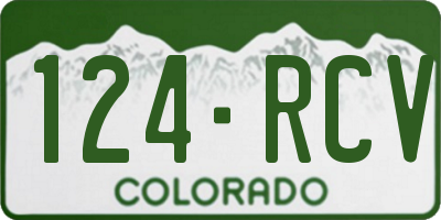 CO license plate 124RCV