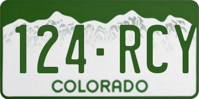 CO license plate 124RCY