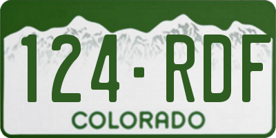 CO license plate 124RDF