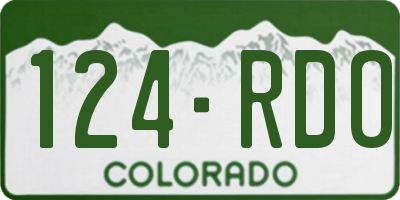 CO license plate 124RDO