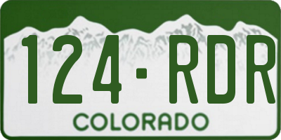 CO license plate 124RDR