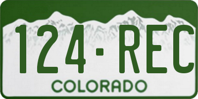 CO license plate 124REC