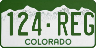 CO license plate 124REG