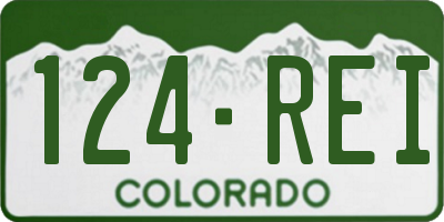 CO license plate 124REI