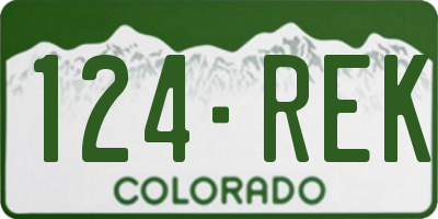 CO license plate 124REK