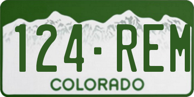 CO license plate 124REM