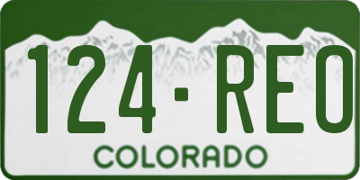 CO license plate 124REO