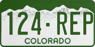 CO license plate 124REP