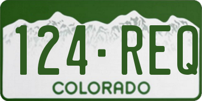 CO license plate 124REQ