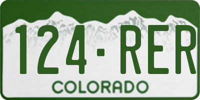 CO license plate 124RER