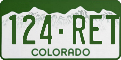 CO license plate 124RET