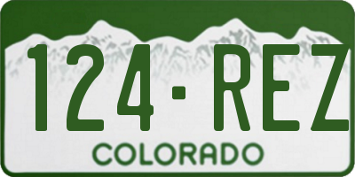 CO license plate 124REZ