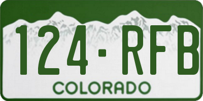 CO license plate 124RFB