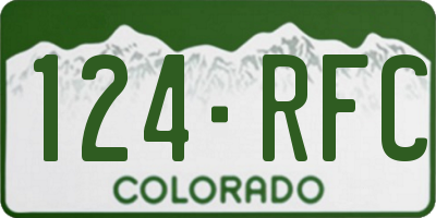 CO license plate 124RFC