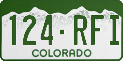 CO license plate 124RFI