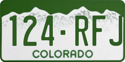 CO license plate 124RFJ