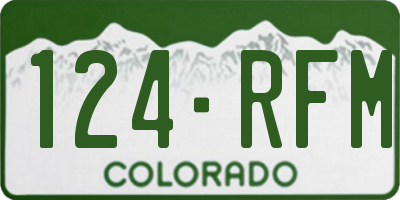 CO license plate 124RFM