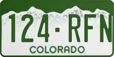 CO license plate 124RFN