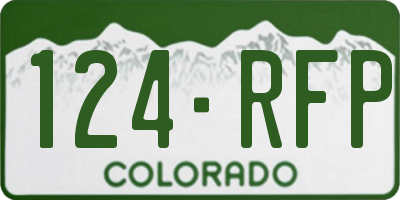 CO license plate 124RFP