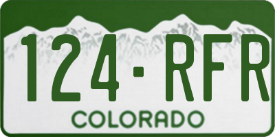 CO license plate 124RFR
