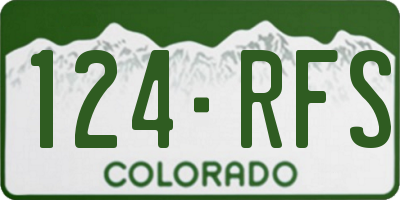 CO license plate 124RFS