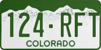 CO license plate 124RFT