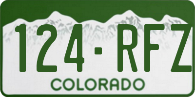 CO license plate 124RFZ