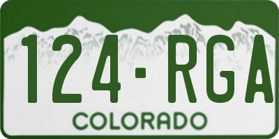 CO license plate 124RGA