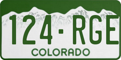 CO license plate 124RGE