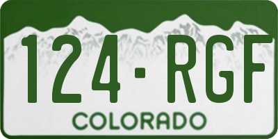 CO license plate 124RGF