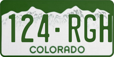CO license plate 124RGH