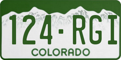 CO license plate 124RGI
