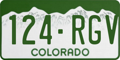 CO license plate 124RGV