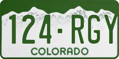 CO license plate 124RGY