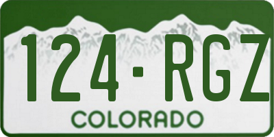 CO license plate 124RGZ
