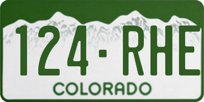 CO license plate 124RHE