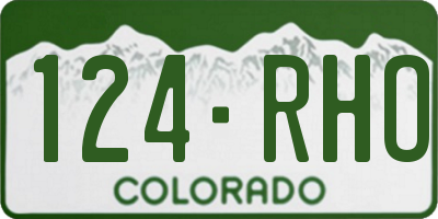 CO license plate 124RHO