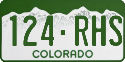 CO license plate 124RHS