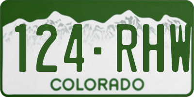 CO license plate 124RHW