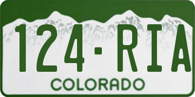 CO license plate 124RIA