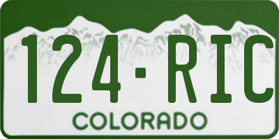 CO license plate 124RIC