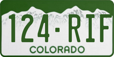 CO license plate 124RIF