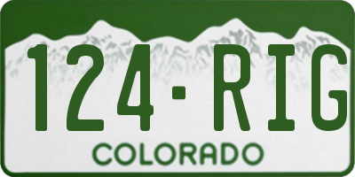 CO license plate 124RIG