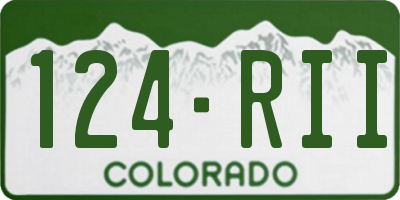 CO license plate 124RII