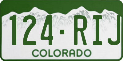 CO license plate 124RIJ