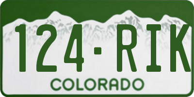 CO license plate 124RIK