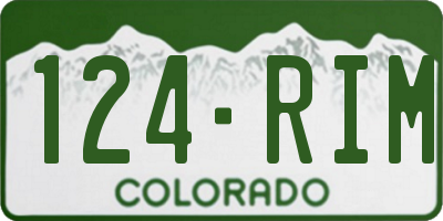 CO license plate 124RIM