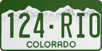 CO license plate 124RIO